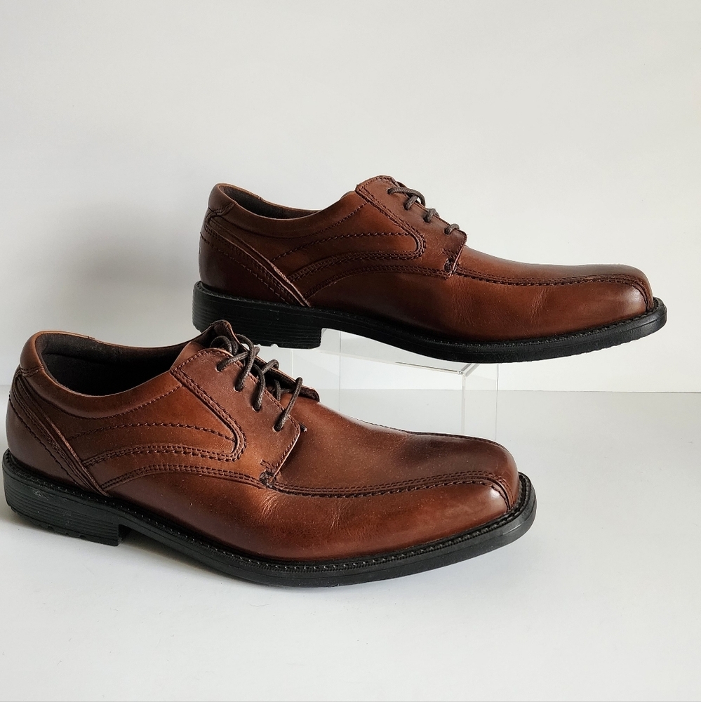 Rockport Men’s 10.5 Brown Oxford Work Casual Leather Shoes